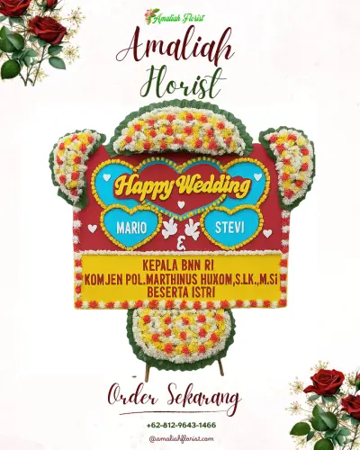 Karangan Papan Bunga Pernikahan di Pejawaran